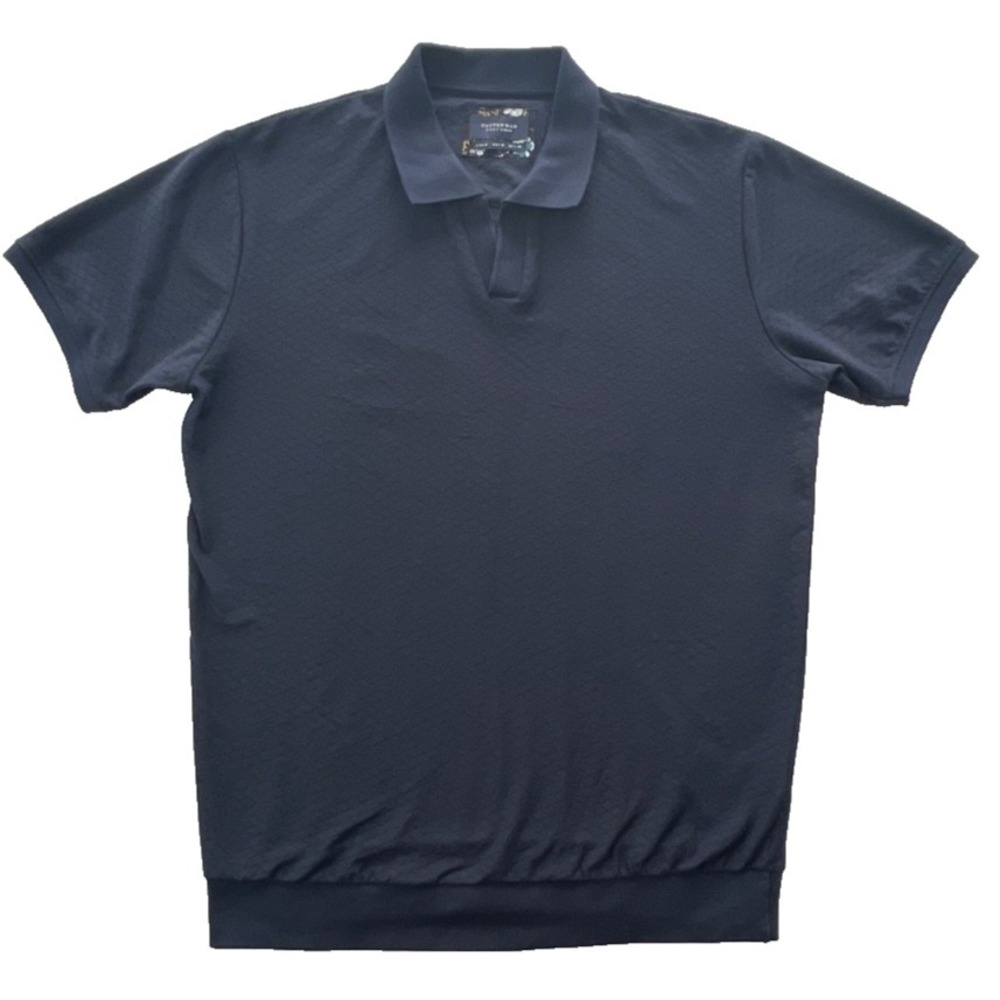 Cactus Man Ricky Singh Shirt Mens Polo Medium Navy Blue Short Sleeve NEW NWT